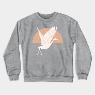 Peachy Crane Crewneck Sweatshirt
